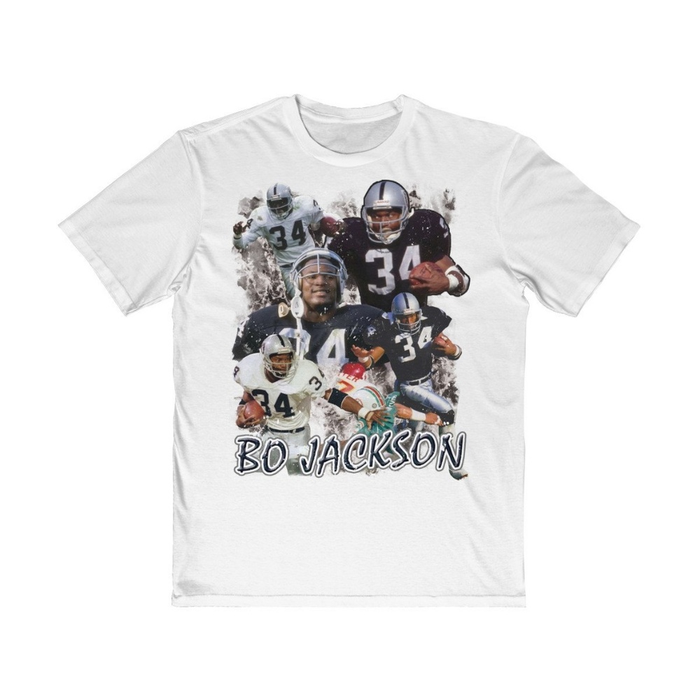 Vintage Style White Bo Jackson 90s Football Tee